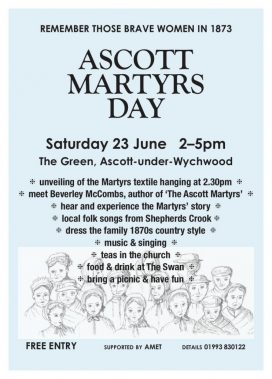 Advert for Ascott Martyrs' Day