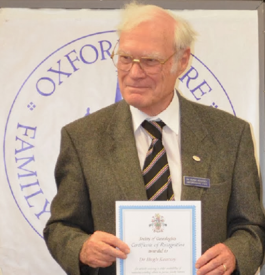 Hugh Kearsey with SOG certificate